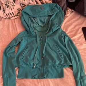 Y2K Teal Zip-Up Hoodie